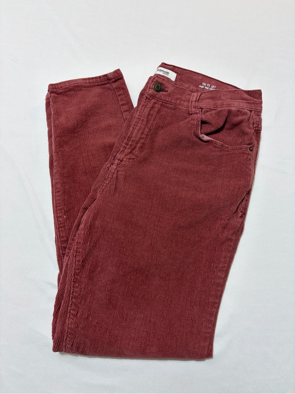 Kensie Jeans  Corduroy Womens Size 8/29 Kelsey High Rise Skinny Pants Dusty Rose